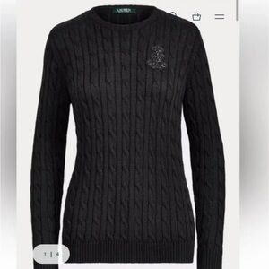 Ralph Lauren Black Cable Knit Sweater